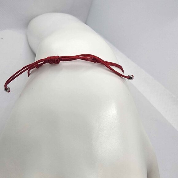 NEW Sterling Silver 925 Round Design With Red String Bracelet - Picture 3 of 3